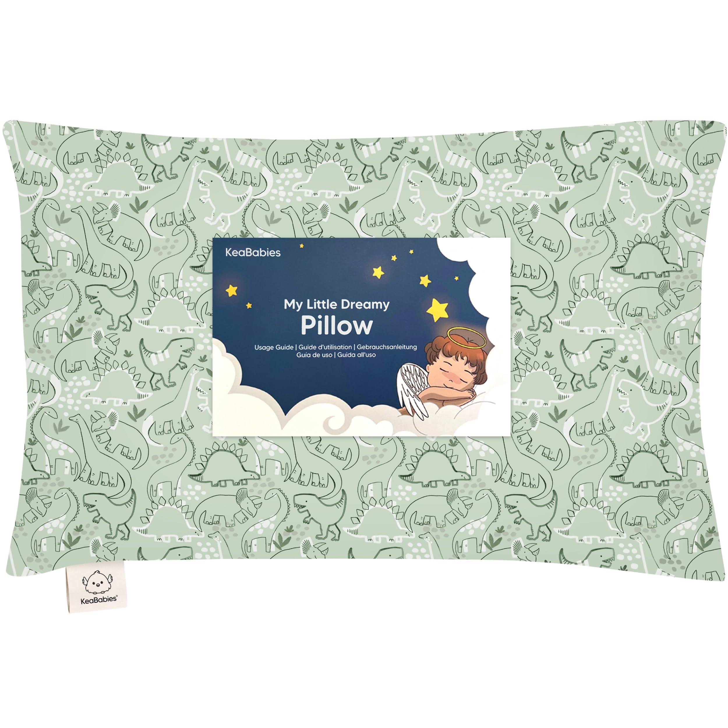 Toddler Pillow with Pillowcase, 13x18 My Little Dreamy Pillow (DinoDood)
