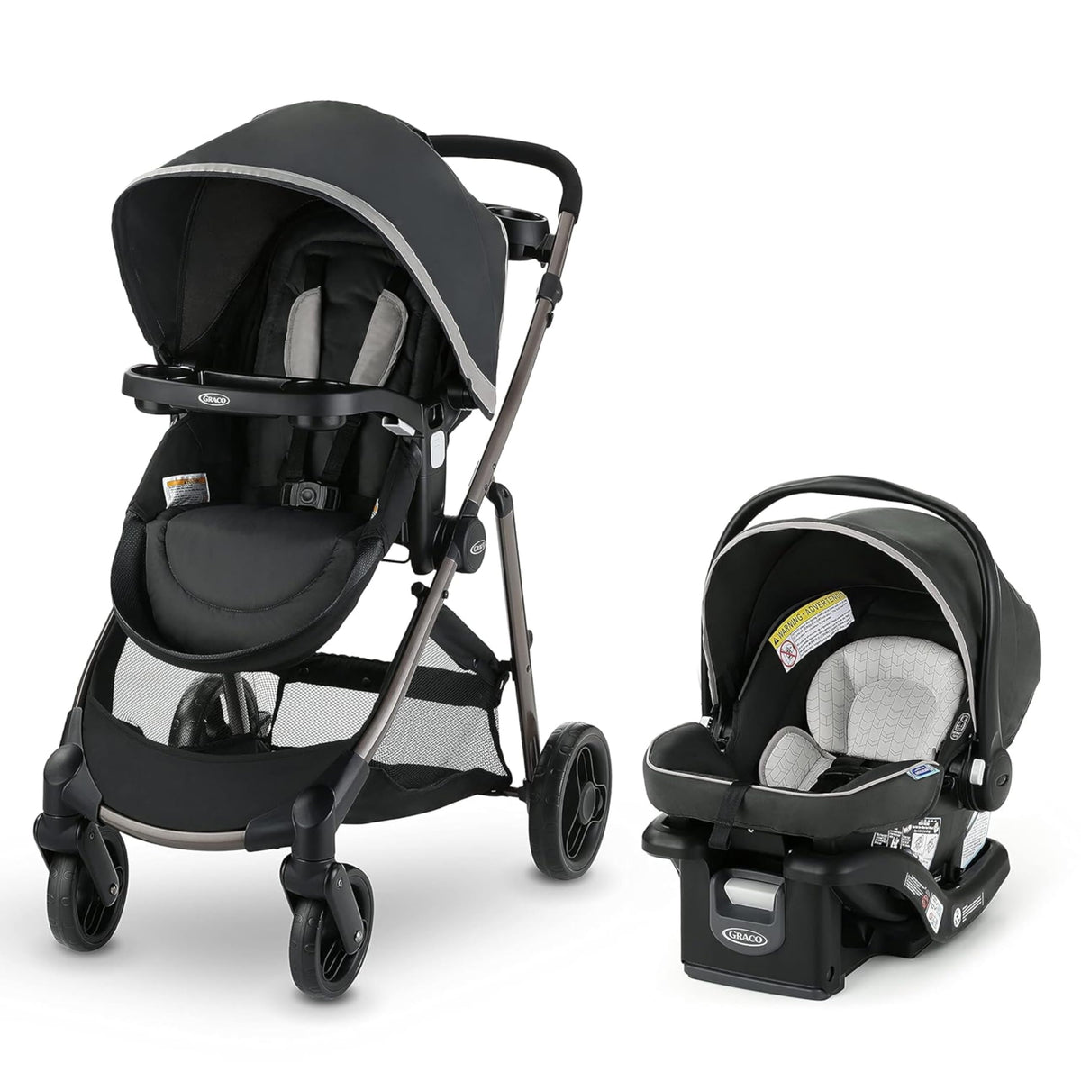 Graco Modes Element LX Travel System, 3-in-1 Carseat and Stroller Combo, Includes: SnugRide Lite LX Car Seat and Baby Stroller, 3 Modes - Infant Car Seat Carrier, Pramette, Toddler Stroller, Redmond