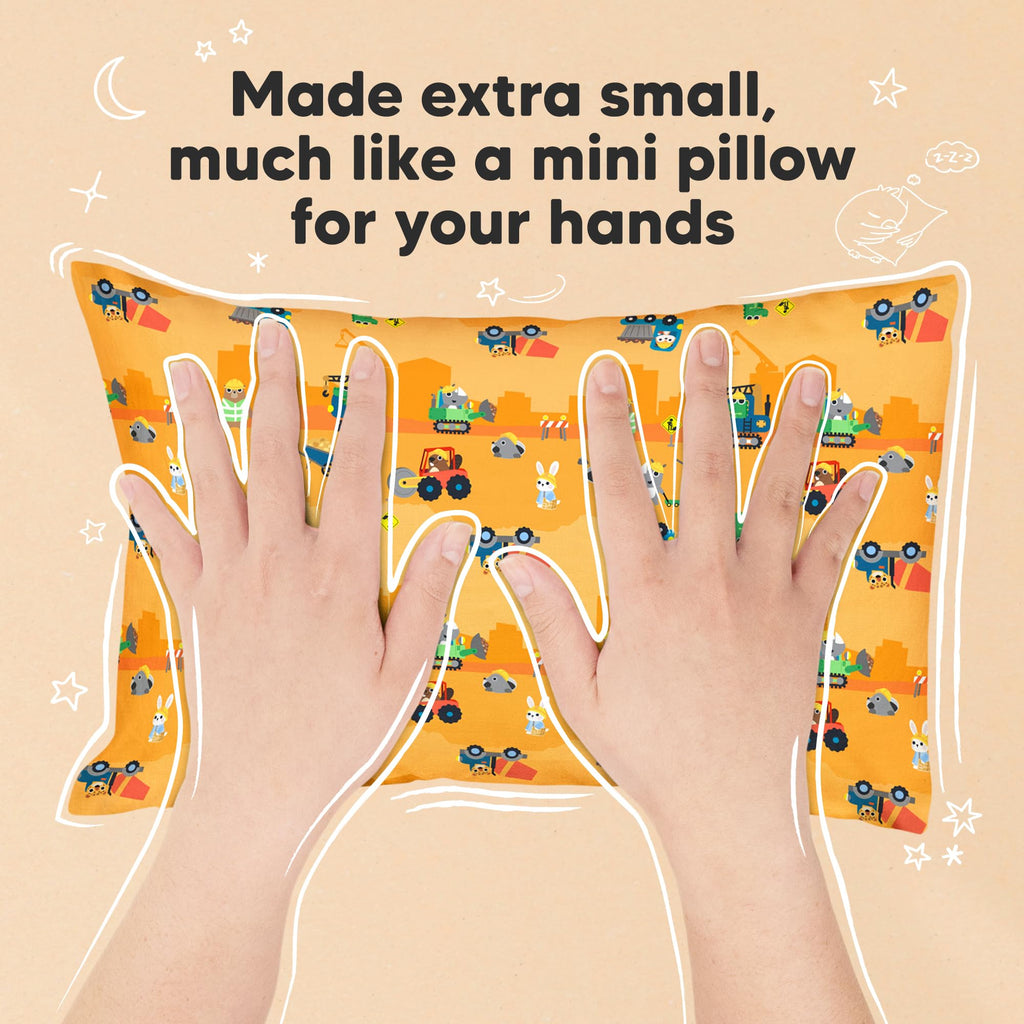 Mini Toddler Pillow with Pillowcase, 9x13 My Dreamy Pillow(Little Builders)