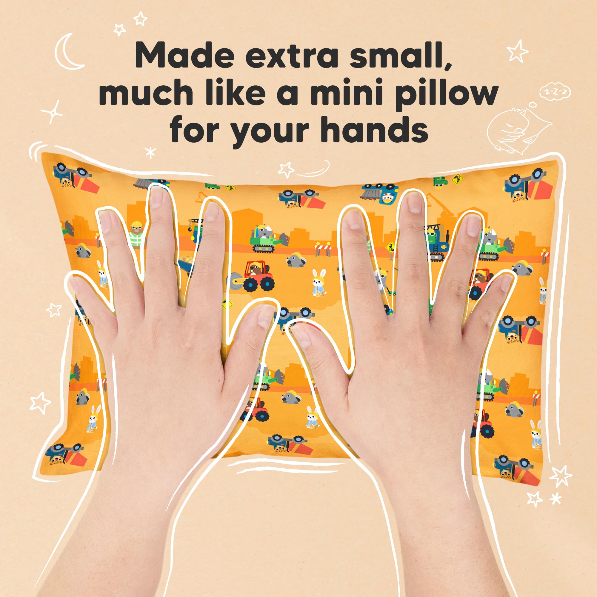 Mini Toddler Pillow with Pillowcase, 9x13 My Dreamy Pillow(Little Builders)