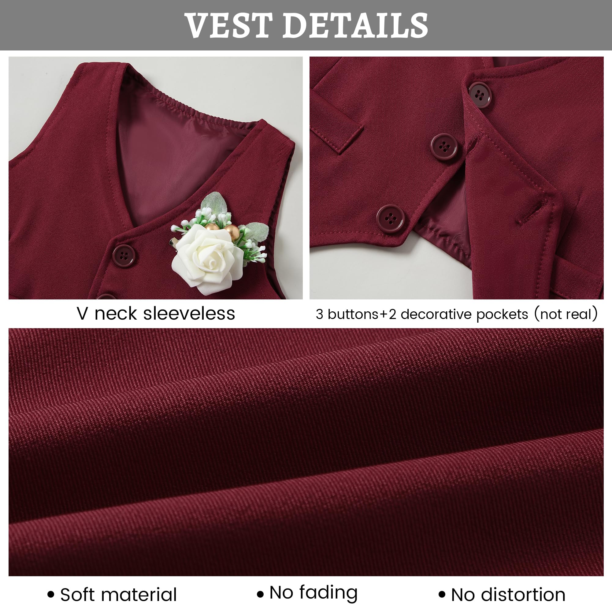 SANMIO Baby Boy Suit Set Infant Gentleman Formal Outfits 0-24M Red