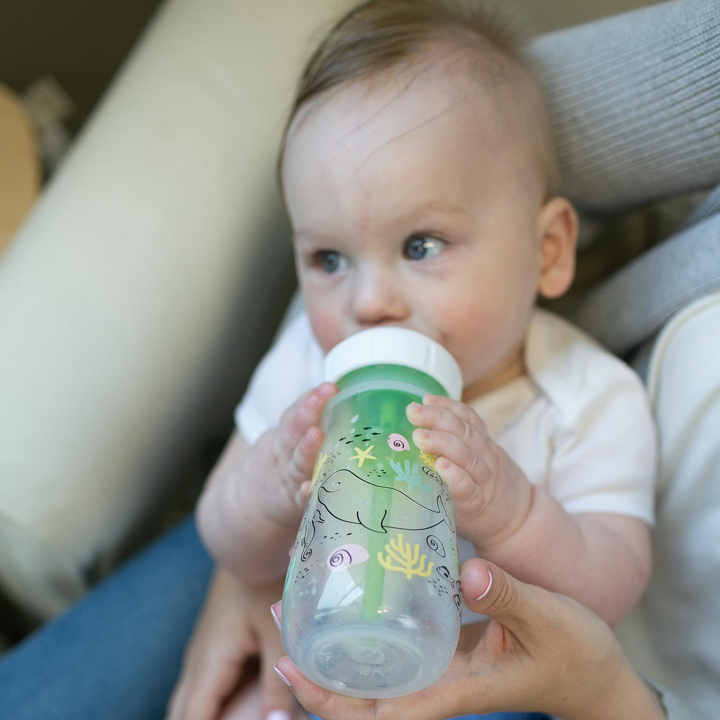 Dr. Brown's Anti-Colic Options+ Wide-Neck Baby Bottles, Ocean, 2-Pack
