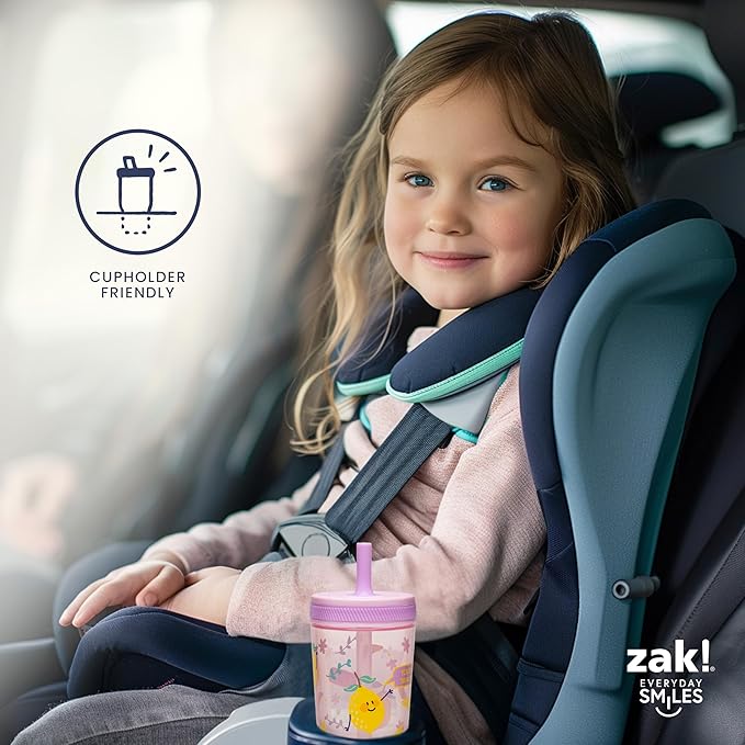 Zak Designs 15oz Baby Shark Kelso Tumbler Set, Leak-Proof Screw-On Lid with Straw Made of Durable Plastic and Silicone, Perfect Bundle for Kids (2pcs Set)