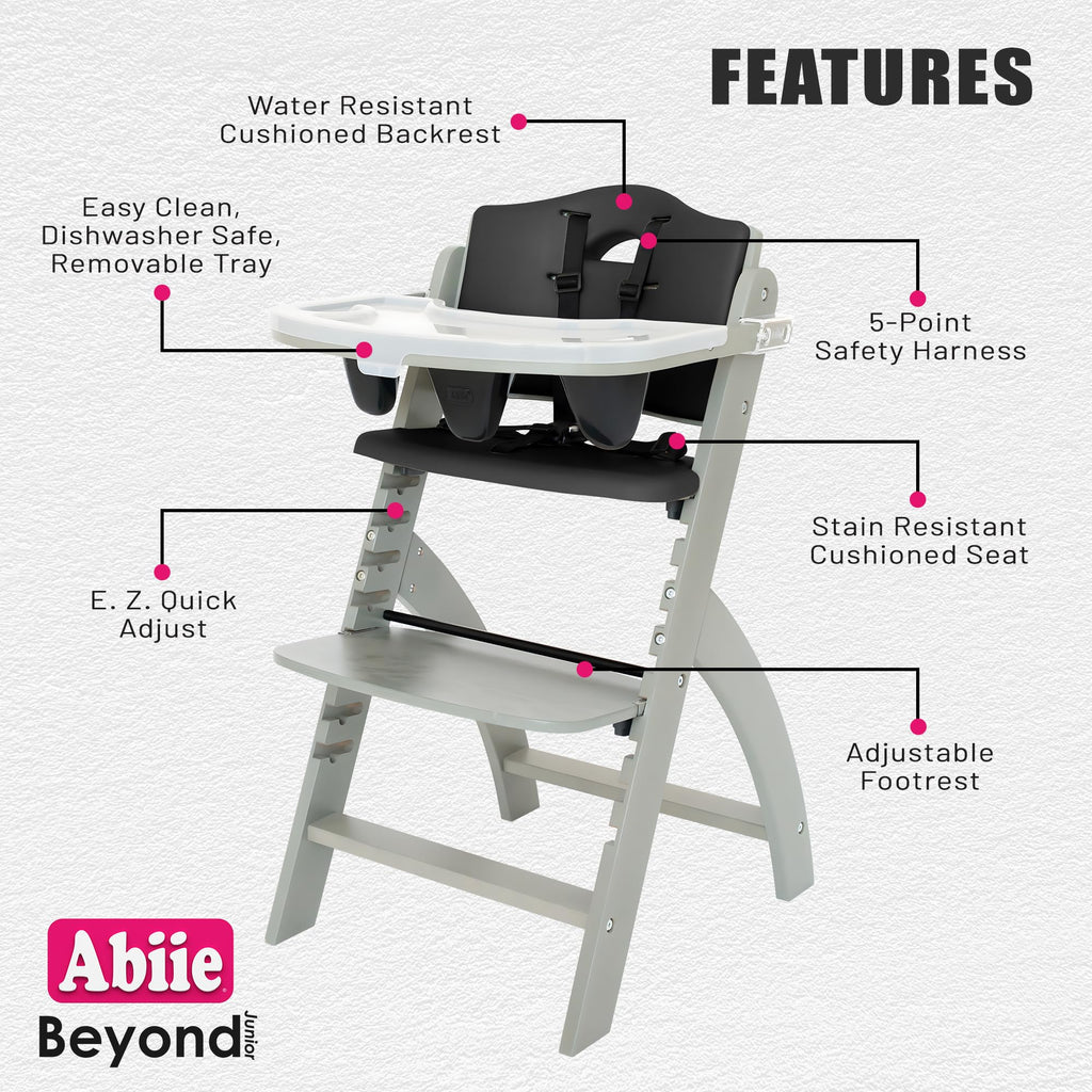 Abiie Beyond Junior Convertible Wooden High Chair with Removable Tray