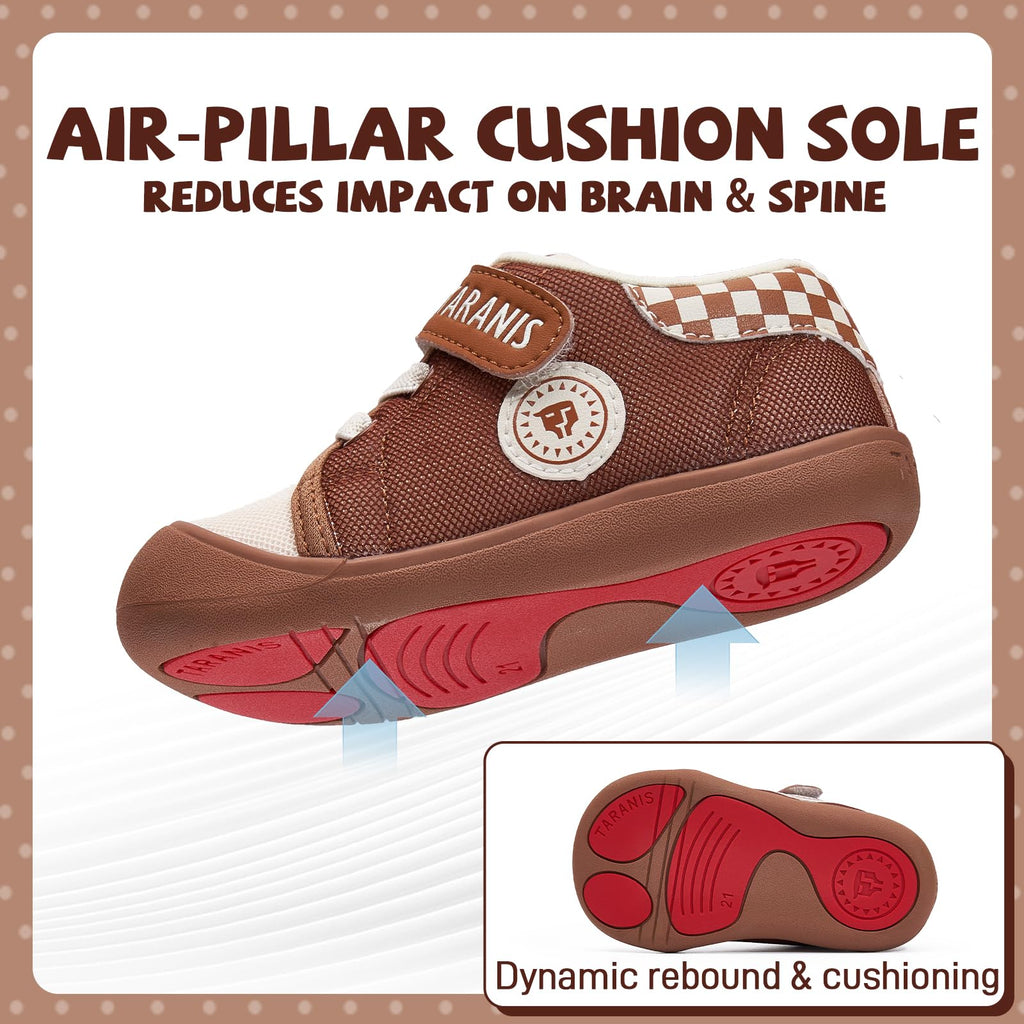 TARANIS Toddler Shoes Boys Girls Infant Sneakers Non-Slip Rubber Sole Baby Crib First Walker Shoes B Dark-Brown23