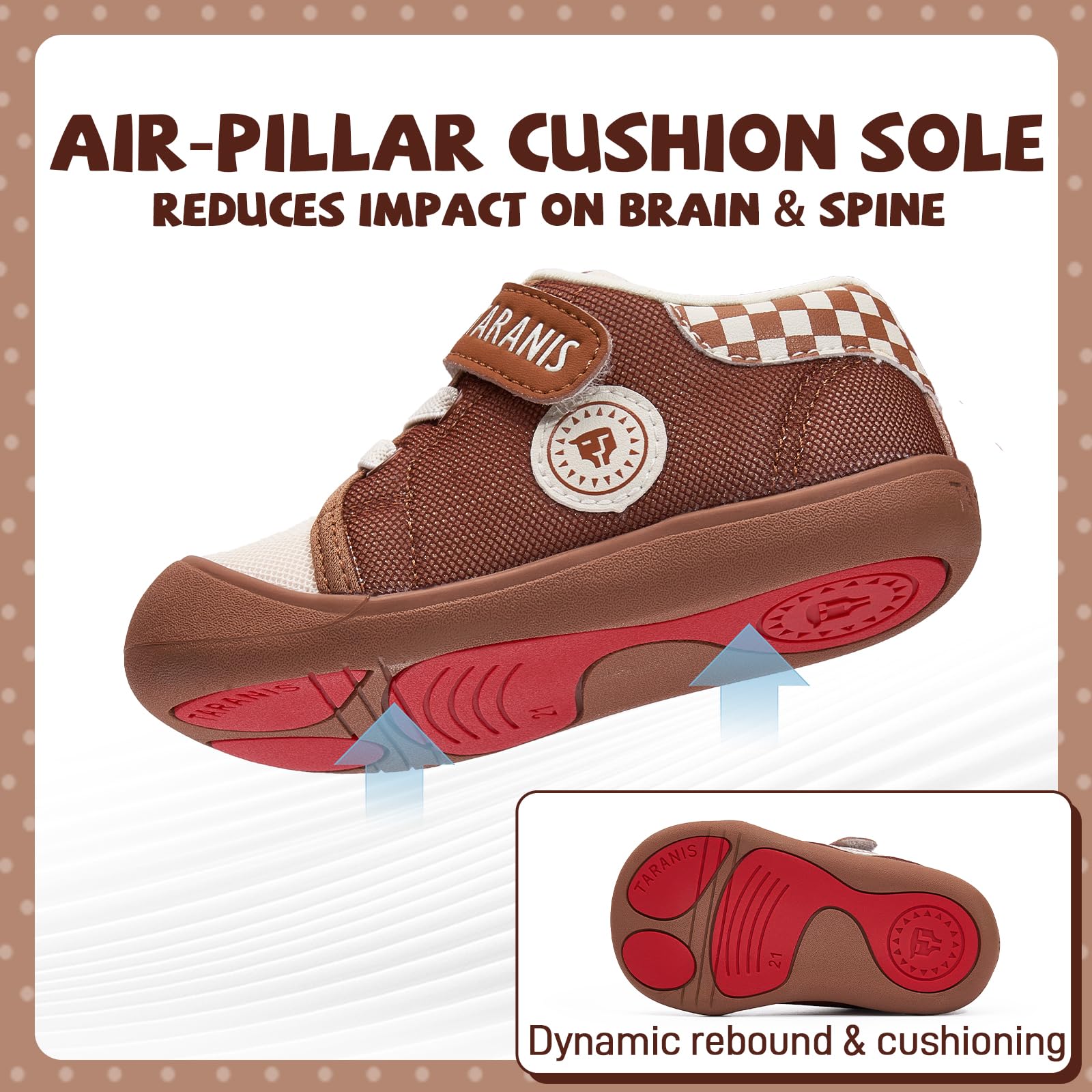 TARANIS Toddler Shoes Boys Girls Infant Sneakers Non-Slip Rubber Sole Baby Crib First Walker Shoes B Dark-Brown23