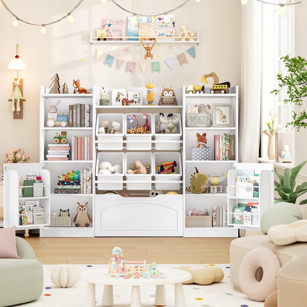 FINETONES Toy Storage Organizer with Movable Drawer Toy Organizer for Kids