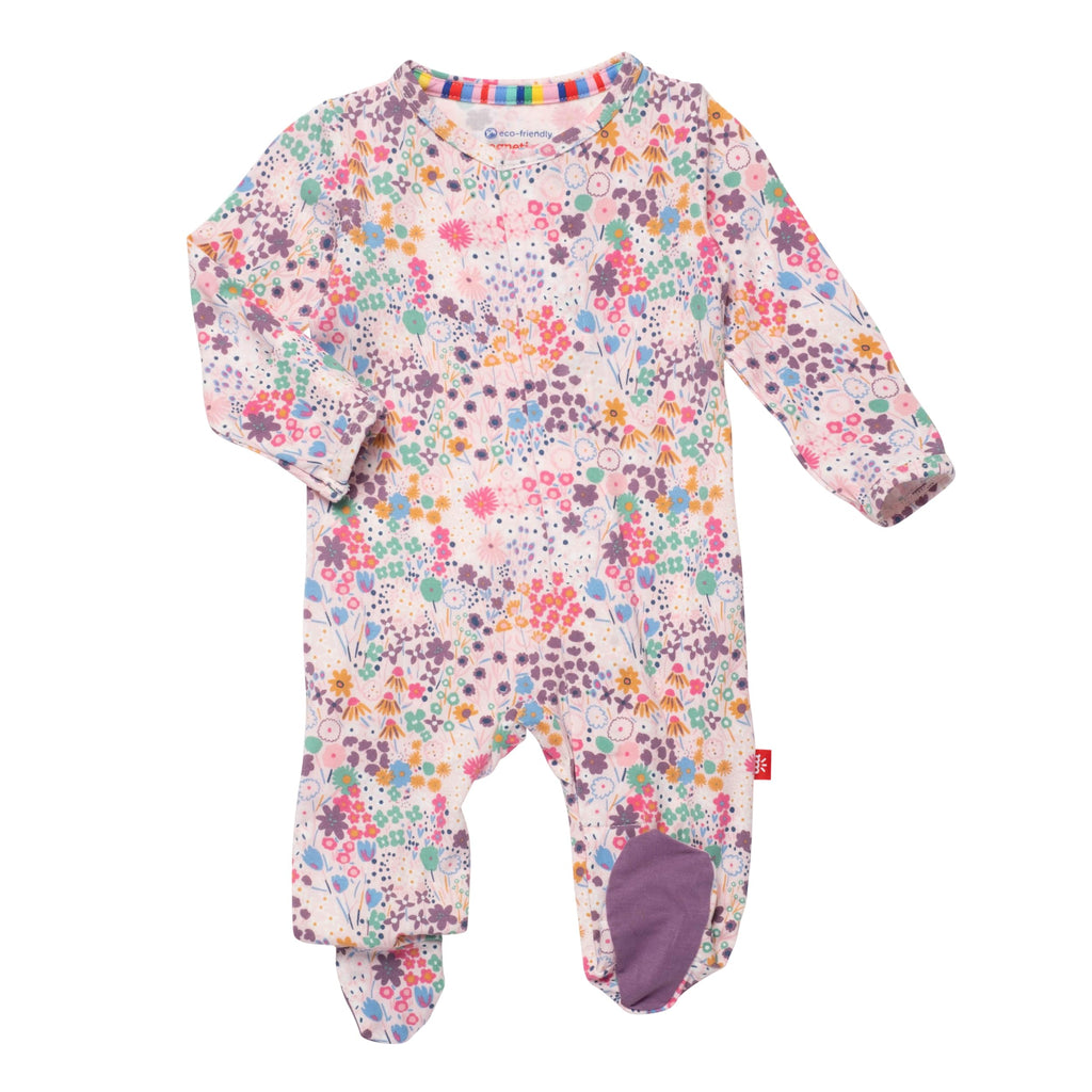 Magnetic Me Girls Modal Magnetic Baby Footie Pajamas | Silky Soft Modal Fabric | ISLA | 3-6 Months