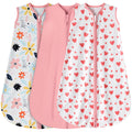 BSTOPPT 3 Pack Baby Sleep Sack 6-12 Months 100% Rayon Cotton Baby Sleeping Bag 2-Way Zipper Toddler Wearable Blankets TOG 0.3 （Heart&Pink&Floral）