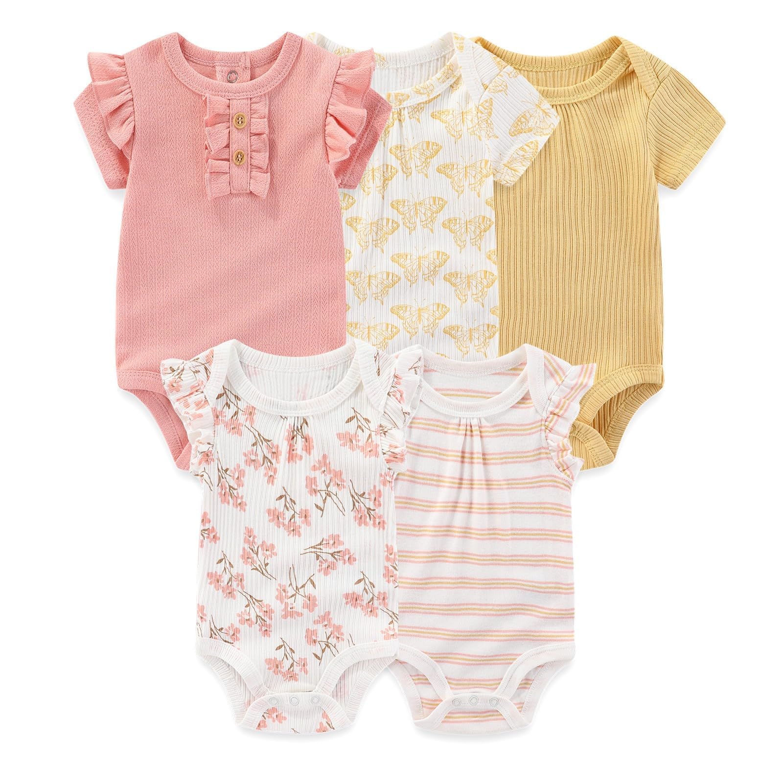 JELYLOVE 10 Pack Baby Boy Girl Bodysuits And Pants Sets New Born Outfits