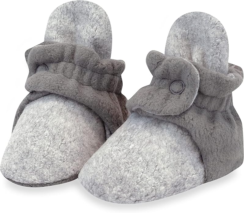 Zutano Unisex Fleece Baby Booties, Two Snap Closure, Newborn to 24 Months