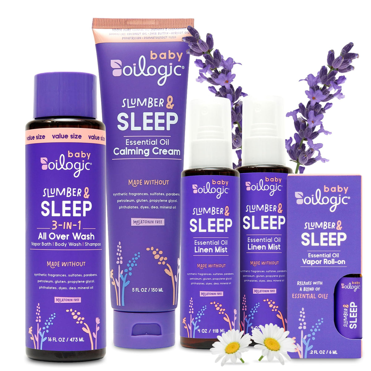 Oilogic Slumber & Sleep Bath Baby Essentials Gift Set - Baby Care Products