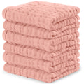Comfy Cubs Muslin Baby Washcloths 10"x10" 6 Pk - Bold Blush