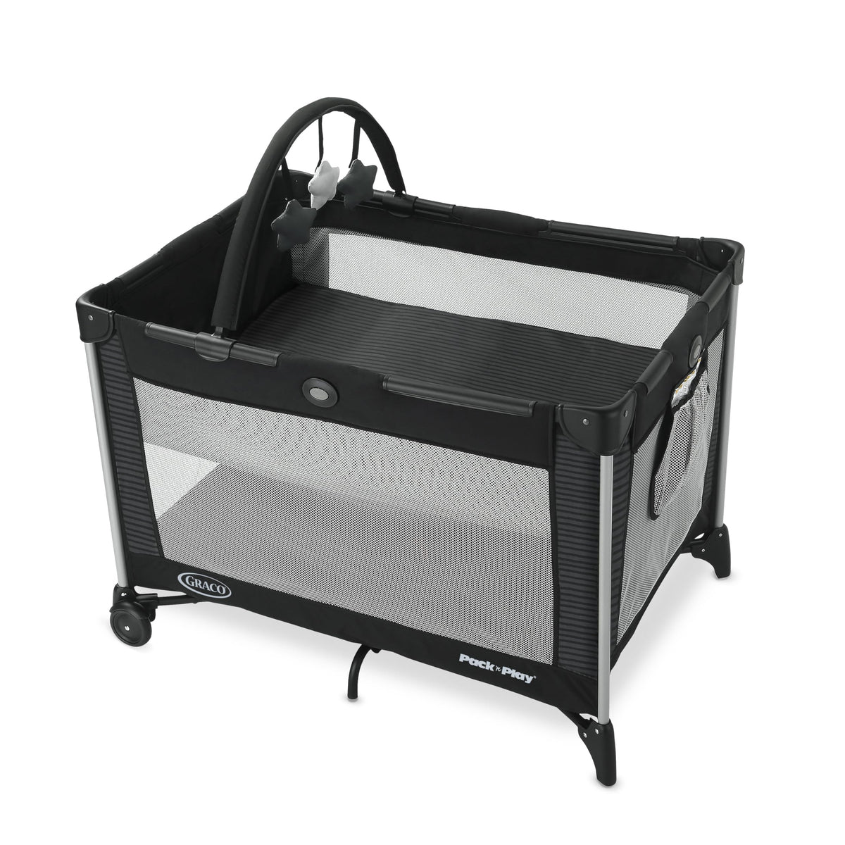 Graco® On the Go Zip Pack 'n Play Playard, Folding Playpen with Bassinet, Portable Crib, Reeves