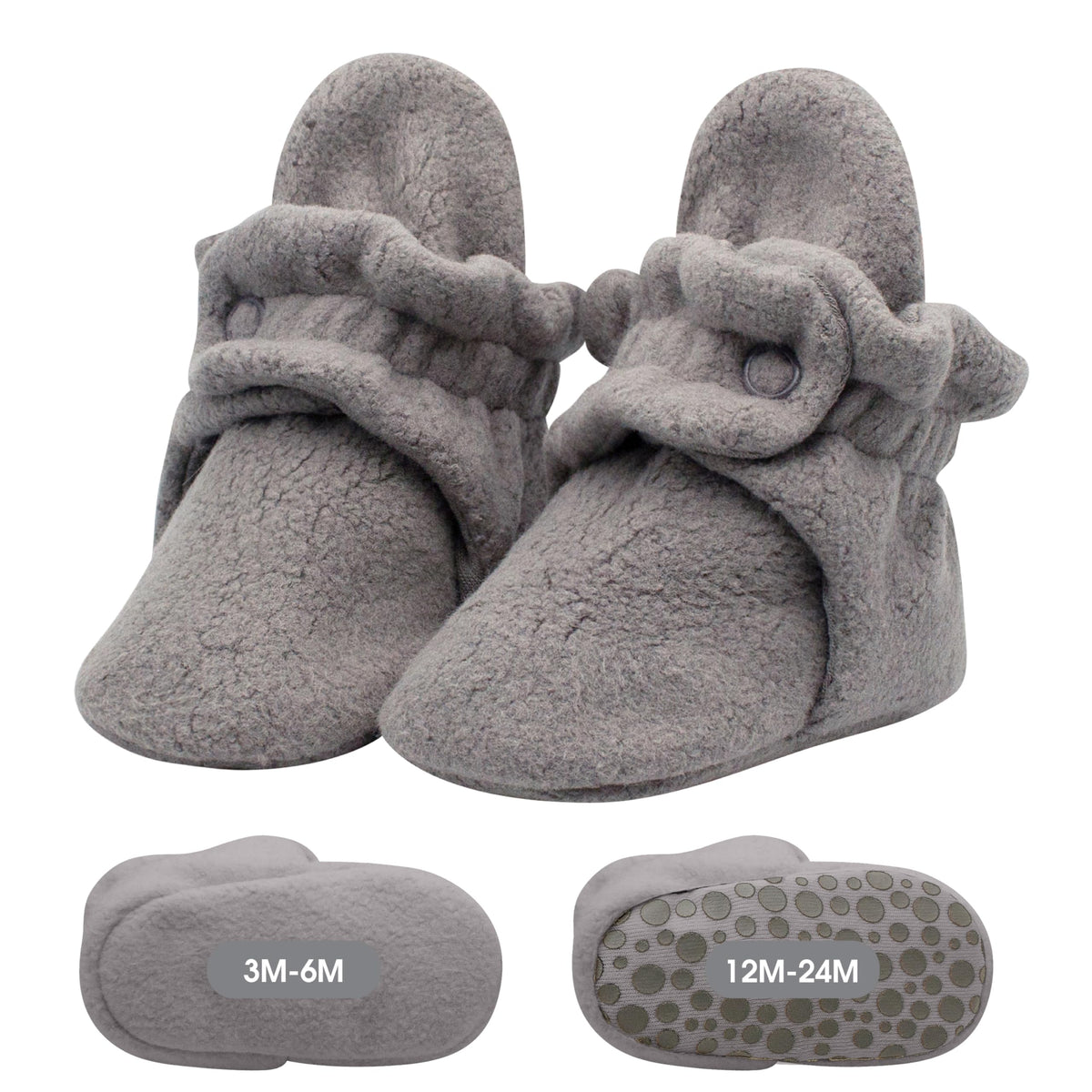 Zutano Unisex Fleece Baby Booties with Organic Cotton Lining, Newborn Essentials, True Navy, 3 Months