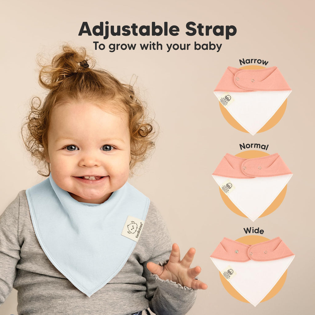 KeaBabies 8pk Organic Baby Bandana Bibs for Drooling and Teething (Dew)