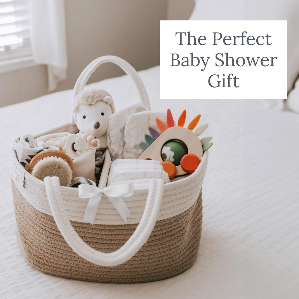 Natemia Diaper Caddy Organizer - Portable Rope Handles & 3 Compartments for Baby Items - Storage Basket for Newborn Essentials - Fits Spectra Breast Pump & Accessories - Registry Must Have (Beige)