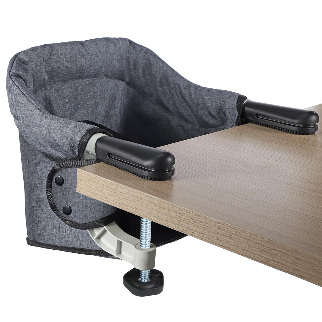 Toogel Hook On High Chair, Secure Harness & Non-Slip Aluminum Clamp, Grey
