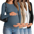 Huukeay 4 Pack Women's Cotton Maternity Sweatshirts,4-Color,XX-Large