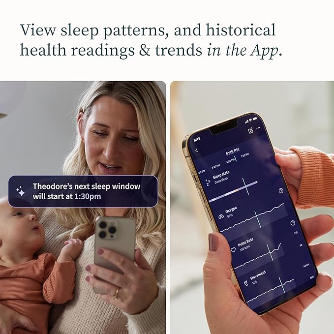 Dream Sock – Smart Wearable Baby Monitor, Infant Pulse Oximeter Tracks Oxygen & Heart Rate | Parents Receive Alerts, Sleep & Health Insights via App | Blue
