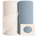 Konssy 2 Pack Ribbed Knit Swaddle Blankets for Baby Boys & Girls, 33"x42"