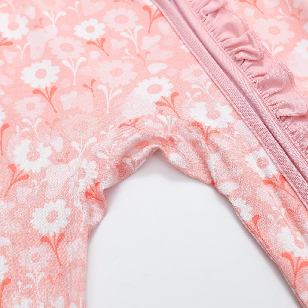 JunNeng Baby Girl Viscose from Bamboo Sleeper Pajamas with Mitten Cuffs 6-12M