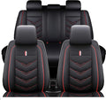 Leather Car Seat Covers Fit for LR Range Rover Sport 2023-2025, 5 Seater Waterproof and Wear-Resistant Seat Cover Interior Accessories(Full Set,Black&Red)