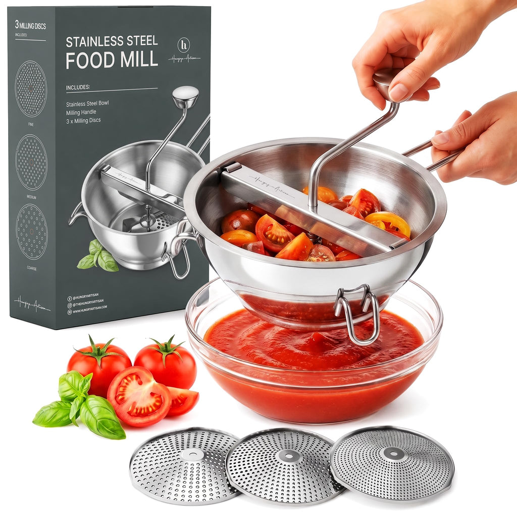 Hungry Artisan Stainless Steel Food Mill for Tomato Sauce & Canning