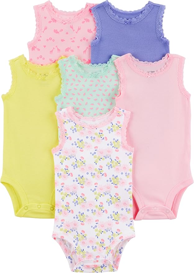 Simple Joys by Carter's Baby Girls' 6-Pack Sleeveless Bodysuit