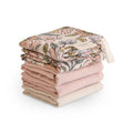 mushie Muslin Organic Cotton Washcloths 5-Pack (Rainbow Combo) | Soft Wipes for Baby Cleanups and Bathing