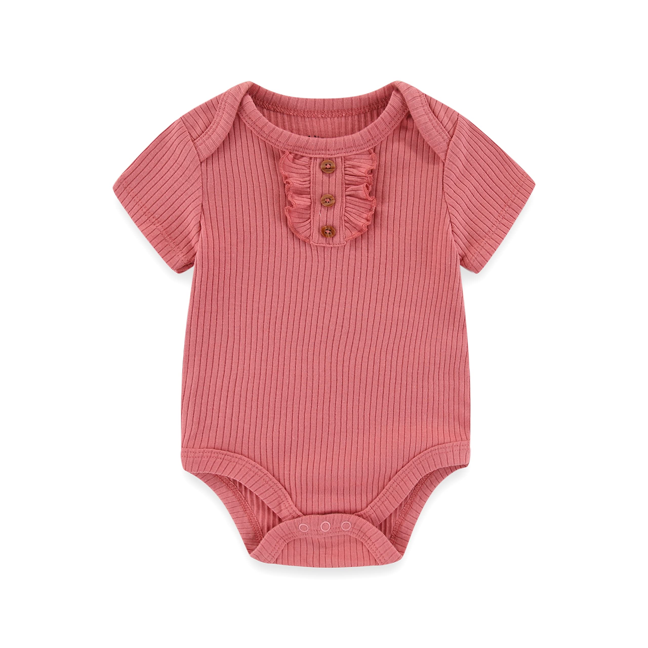 Kiddiezoom Newborn Baby Unisex Cotton One-Piece Bodysuits Baby Gift 5-Pack Clothes