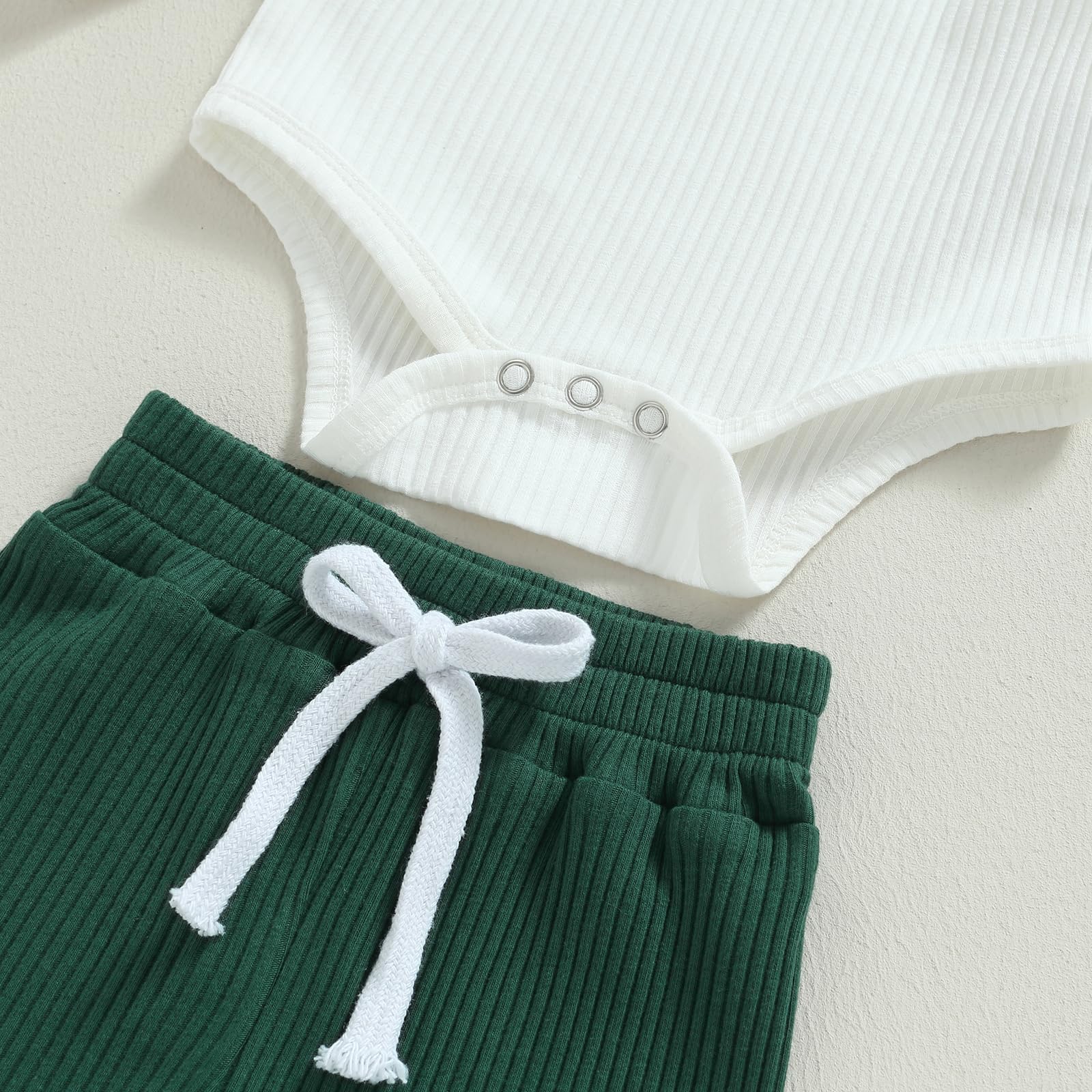 MA&BABY Newborn Baby Boy Clothes Ribbed Knit Long Sleeve Romper Pants Set