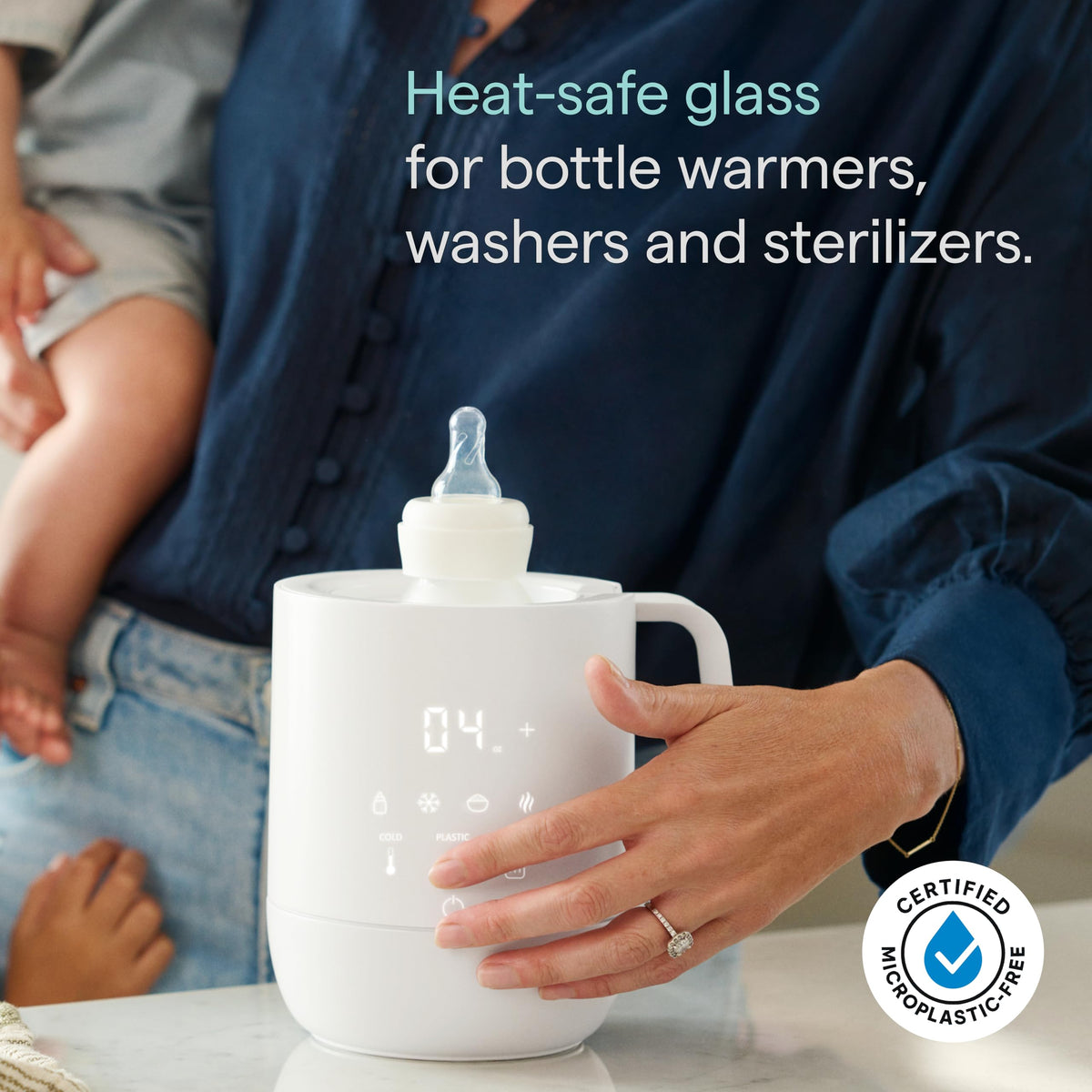 Munchkin Bond Glass Baby Bottles, Anti Colic Baby Bottles for Newborns, 4 oz Silicone Coated BPA Free Slow Flow Bottles for Breastfed Babies, Infant Feeding Bottle Set, 2 Pack, White
