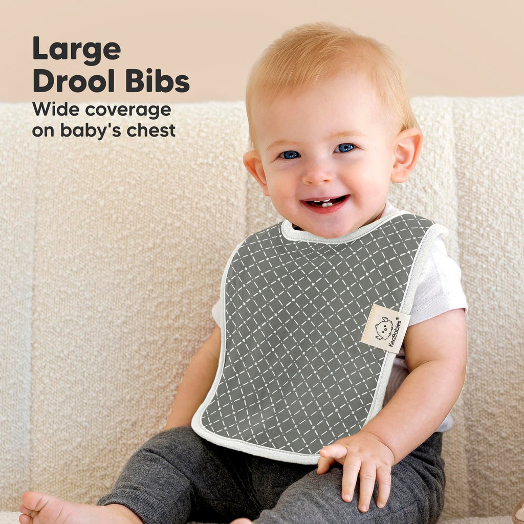 KeaBabies 8-Pack Organic Baby Bibs for Boys, Girls Drool Bibs (Nordic)