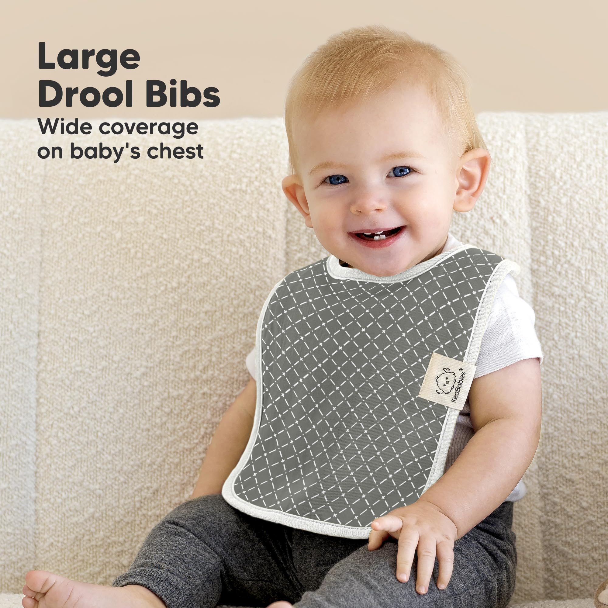 KeaBabies 8-Pack Organic Baby Bibs for Boys, Girls Drool Bibs (Nordic)