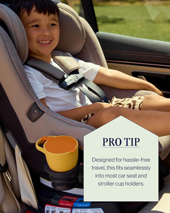 Lalo Snack Cup - Mess-Free Silicone Snack Cups for Toddlers & Babies with Detachable Lid, BPA-Free Baby Snack Containers, Fits Most Stroller & Car Seat Cup Holders, Dishwasher Safe, Oatmeal
