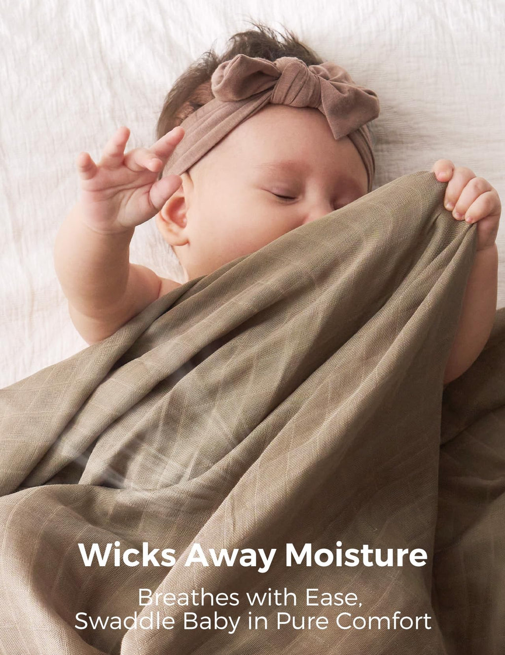 Momcozy Muslin Swaddle Blankets, 4-Pack, Large 47"x47", Breathable