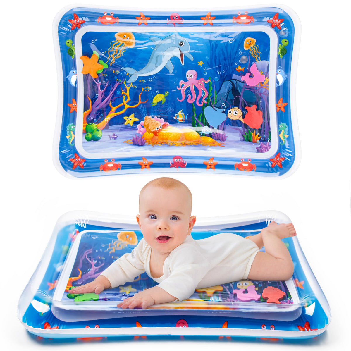 Yeeeasy Tummy Time Water Mat丨Inflatable Tummy Time Water Play Mat for Babies, Infants and Toddlers 3 to 24 Months Promote Development Toys Baby Toys essentials and Gifts