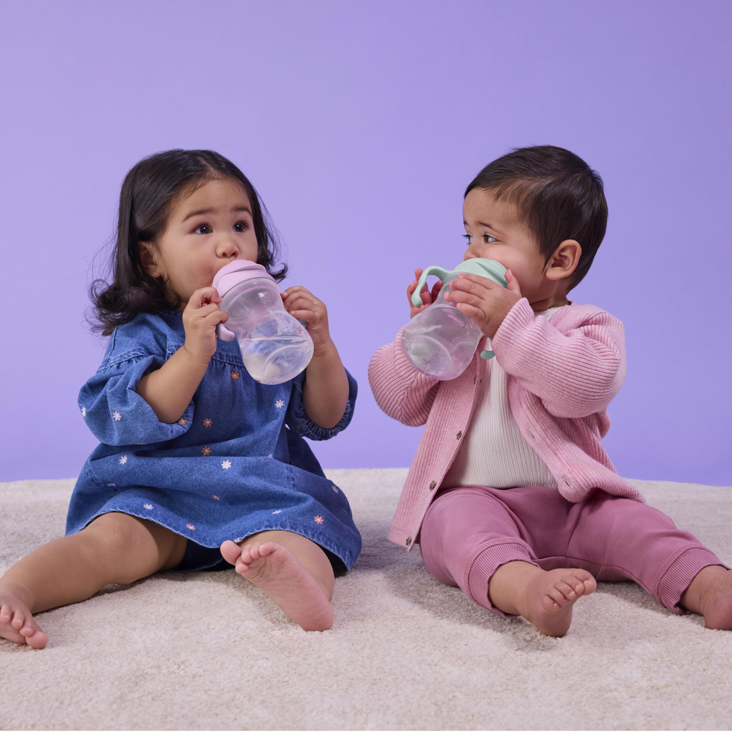 b.box Sippy Cup with Weighted Straw, Toddler Straw Cup, Spill Proof, 8oz