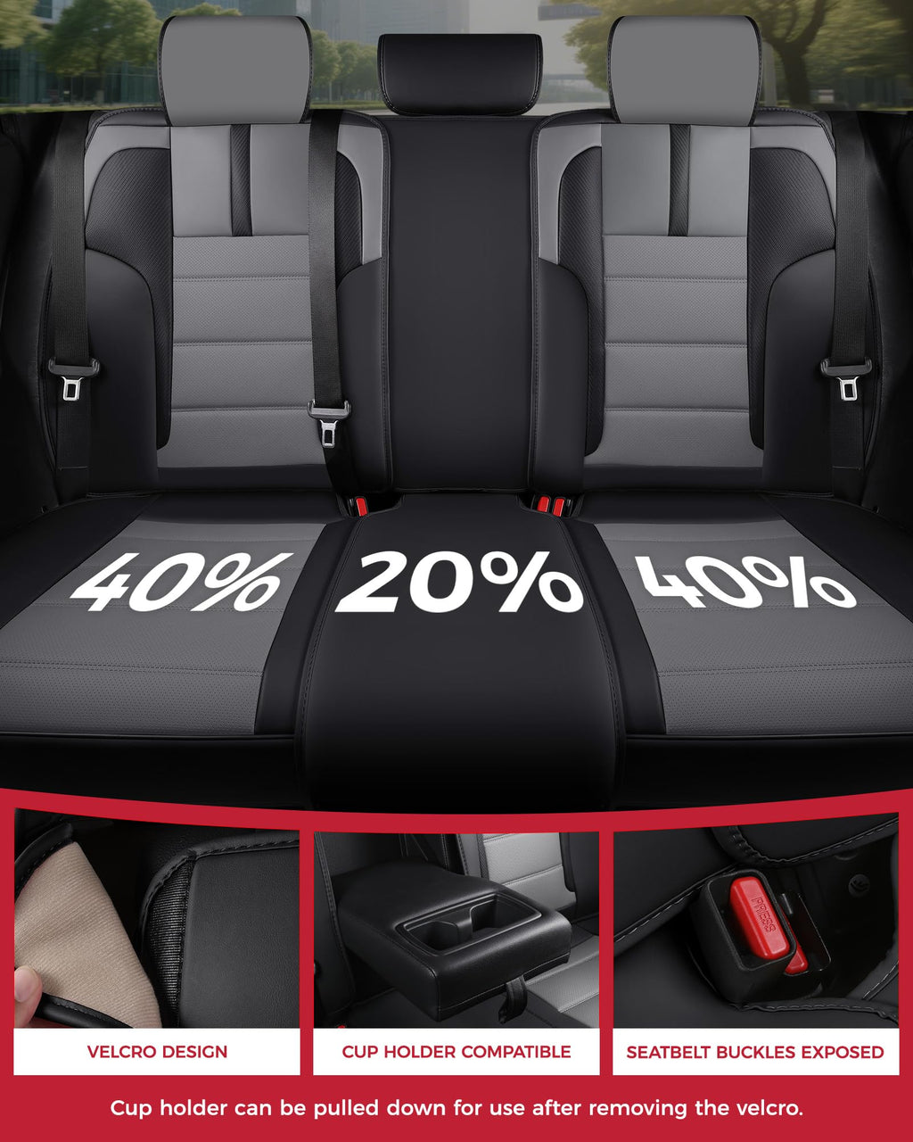 FREESOO Seat Covers Full Set for Cars Trucks SUV, BlackGrery