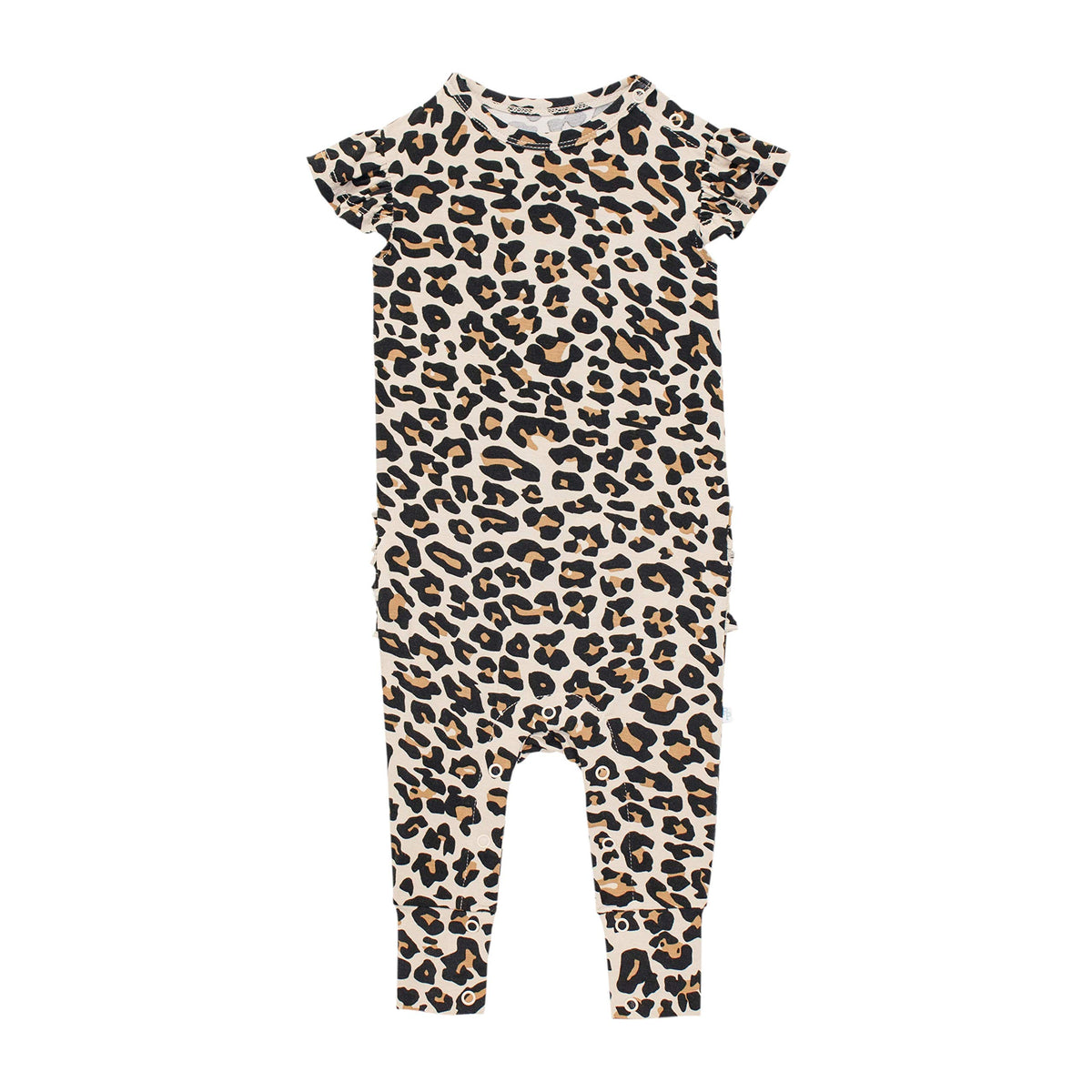Posh Peanut Baby Girl Romper - Ruffled Capsleeve Henley Romper