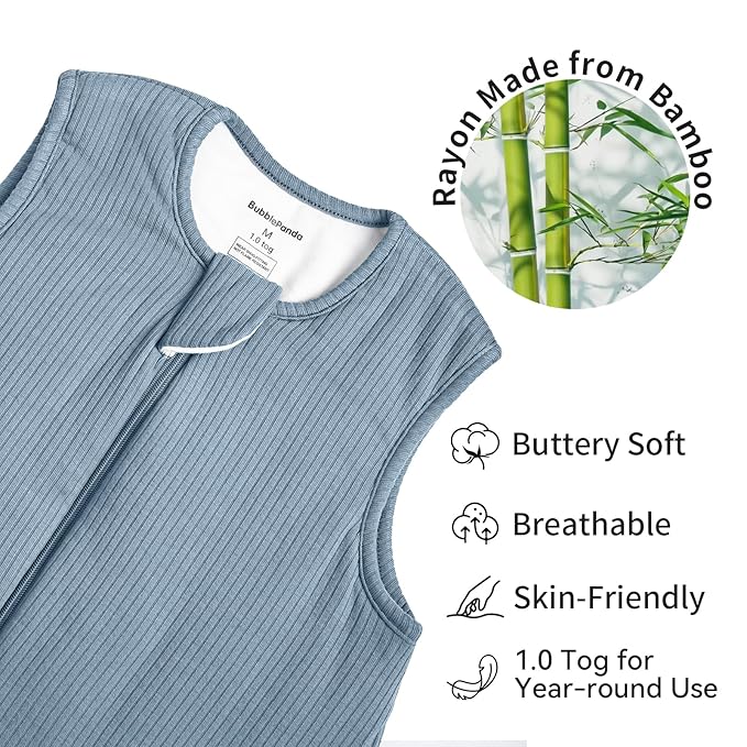 Rayon Made from Bamboo Toddler Sleep Sack with Feet 3t-4t 1.0 Tog Breathable Sleep Sack 36-48 Months Ultra Soft Baby Wearable Blanket with Legs Unisex Sleeping Bag with 2-Way Zipper
