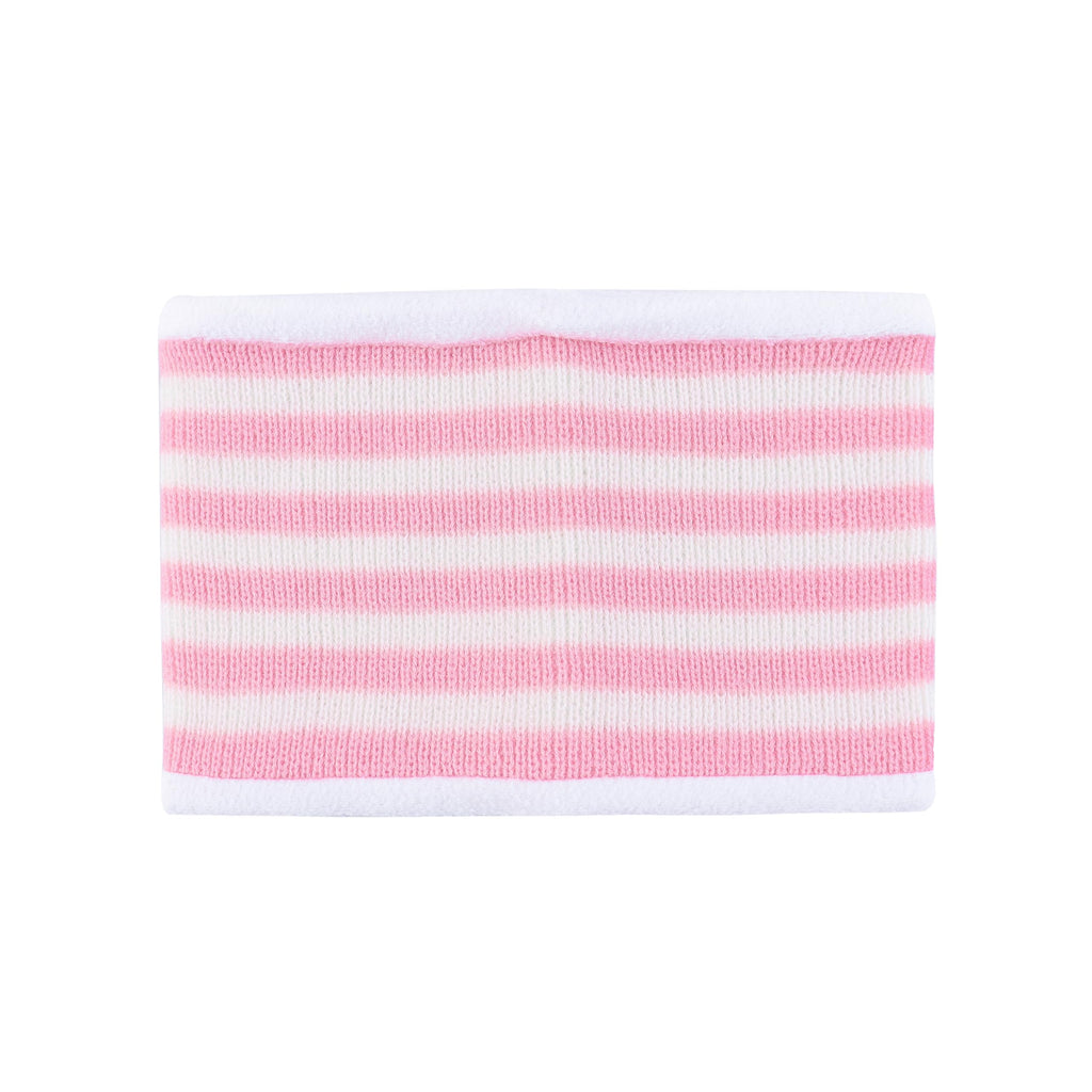 LANGZHEN Toddler Kids Infant Winter Hat,Earflap Knit Warm Cap Fleece Lined Beanie for Baby Girls (Polar Bear - Pink+Neck Gaiter Stripe, S(46-48CM/18.11"-18.9"))
