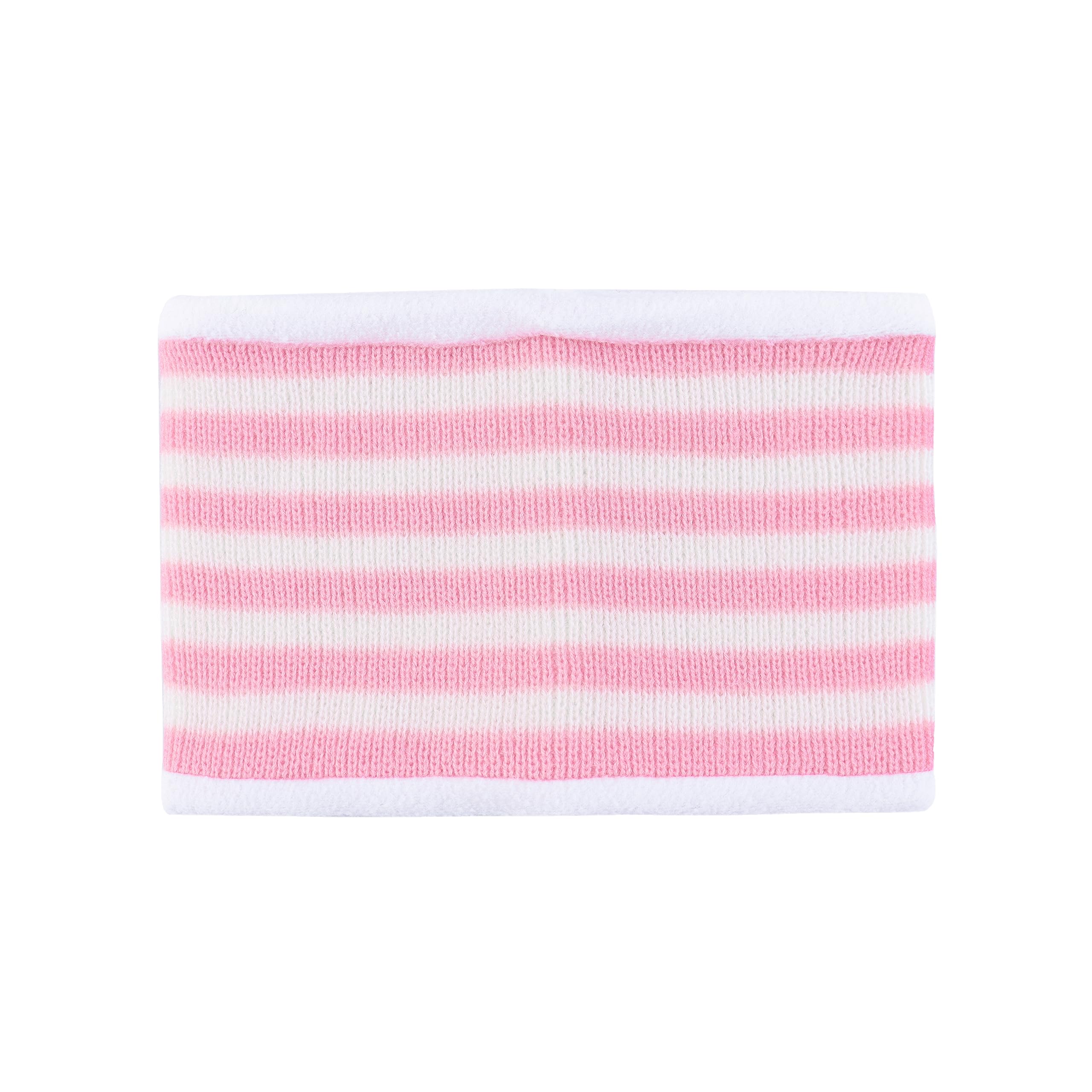 LANGZHEN Toddler Kids Infant Winter Hat,Earflap Knit Warm Cap Fleece Lined Beanie for Baby Girls (Polar Bear - Pink+Neck Gaiter Stripe, S(46-48CM/18.11"-18.9"))