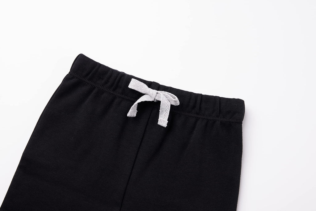 AIUI-HARNSBORN Baby 3 Pack Flexy Pants and Leggings, Baby Pants Infant Boys Girls Tapered Ankle Jogger Pant(3-6 Months, Black/White/Gray)