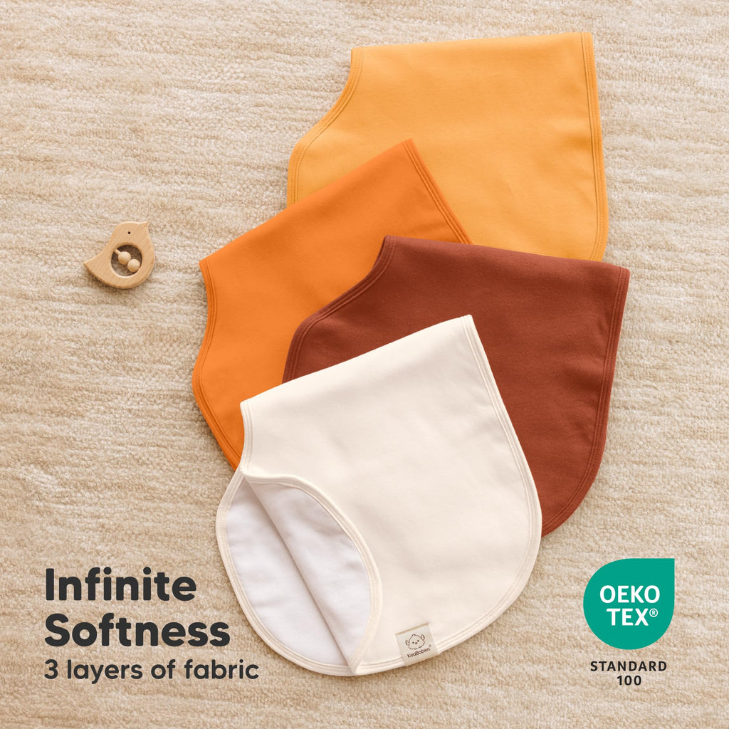 KeaBabies 4-Pack Baby Burp Cloths Baby Girl, Boy, Organic Cotton (Sahara)