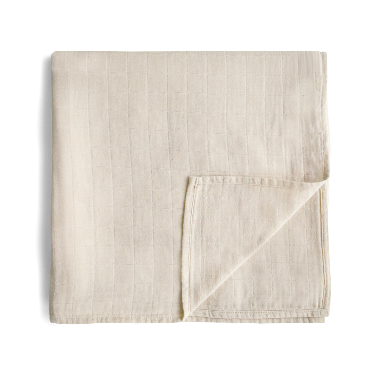 mushie Muslin Baby Swaddle Blanket | 100% Organic Cotton (Rose Vanilla)