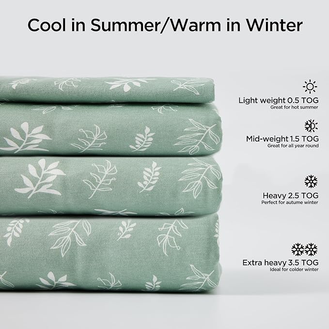 Duomiaomiao 3.5 TOG Toddler Sleep Sack 6-12 Months 100% Cotton Winter Side Open Zipper Baby Sleep Sack with Feet, Warm Toddler Wearable Blanket