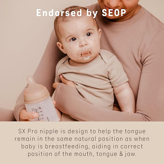 Suavinex Zero Zero Silicone Baby Pacifier w/SX Pro Physiological Pacifier Nipple (0-6M), Fair