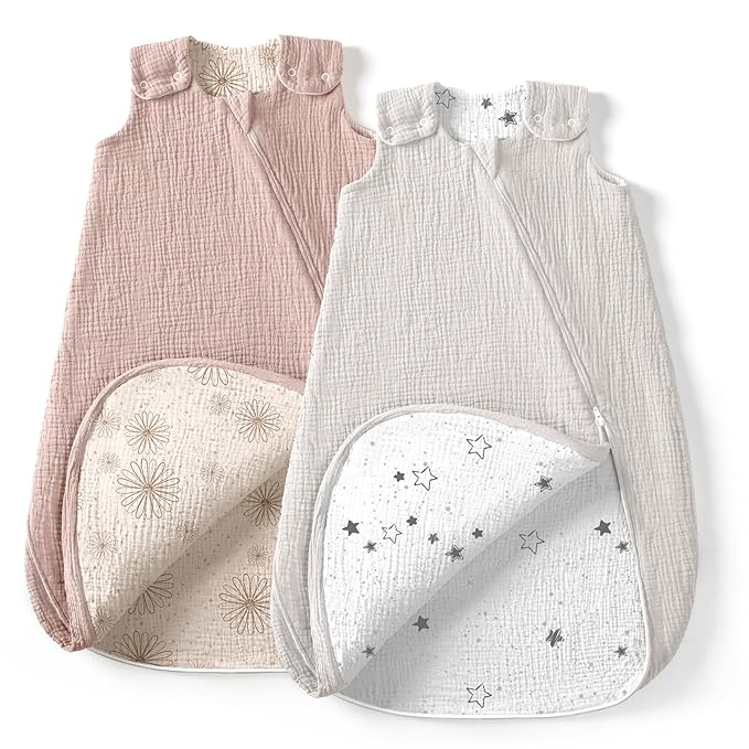 lulumoon Sleep Sack Muslin for Baby: Cotton Wearable Blanket for 15-24 Months - Soft Lightweight Ideal for Nursery Lounge Nighttime Naptime